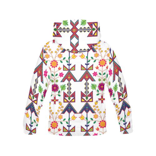 Geometric Floral Spring-White All Over Print Hoodie for Men (USA Size) (Model H13) All Over Print Hoodie for Men (H13) e-joyer 