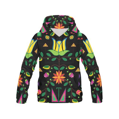 Geometric Floral Summer All Over Print Hoodie for Women (USA Size) (Model H13) All Over Print Hoodie for Women (H13) e-joyer 