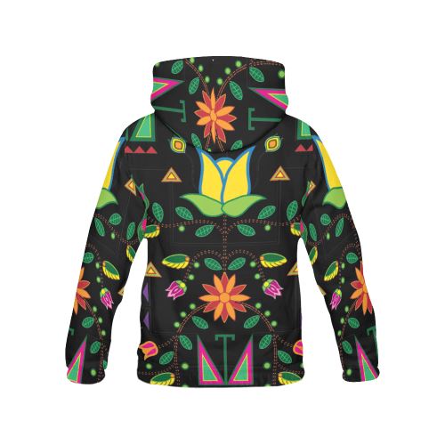 Geometric Floral Summer All Over Print Hoodie for Women (USA Size) (Model H13) All Over Print Hoodie for Women (H13) e-joyer 