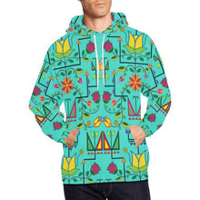 Load image into Gallery viewer, Geometric Floral Summer-Sky All Over Print Hoodie for Men (USA Size) (Model H13) All Over Print Hoodie for Men (H13) e-joyer 
