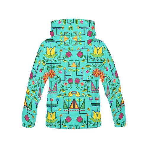 Geometric Floral Summer-Sky All Over Print Hoodie for Men (USA Size) (Model H13) All Over Print Hoodie for Men (H13) e-joyer 