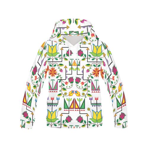 Geometric Floral Summer-White All Over Print Hoodie for Men (USA Size) (Model H13) All Over Print Hoodie for Men (H13) e-joyer 