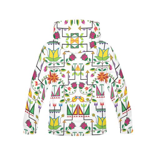 Geometric Floral Summer-White All Over Print Hoodie for Men (USA Size) (Model H13) All Over Print Hoodie for Men (H13) e-joyer 