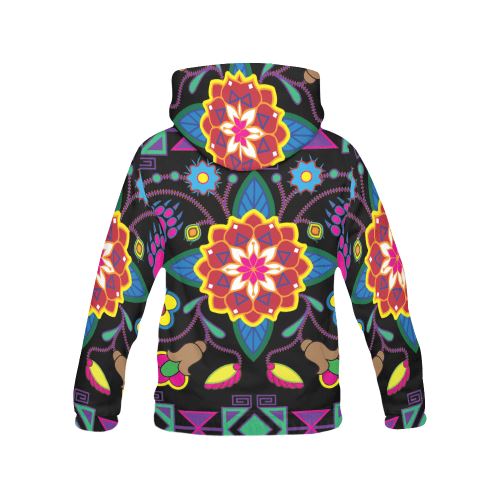 Geometric Floral Winter All Over Print Hoodie for Women (USA Size) (Model H13) All Over Print Hoodie for Women (H13) e-joyer 