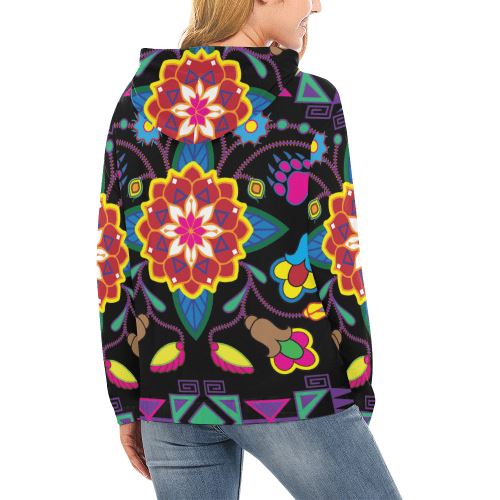 Geometric Floral Winter All Over Print Hoodie for Women (USA Size) (Model H13) All Over Print Hoodie for Women (H13) e-joyer 