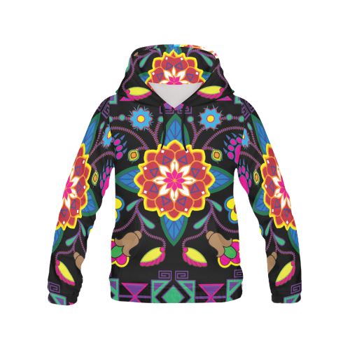 Geometric Floral Winter All Over Print Hoodie for Women (USA Size) (Model H13) All Over Print Hoodie for Women (H13) e-joyer 