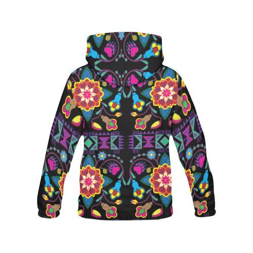 Geometric Floral Winter-Black All Over Print Hoodie for Men (USA Size) (Model H13) All Over Print Hoodie for Men (H13) e-joyer 