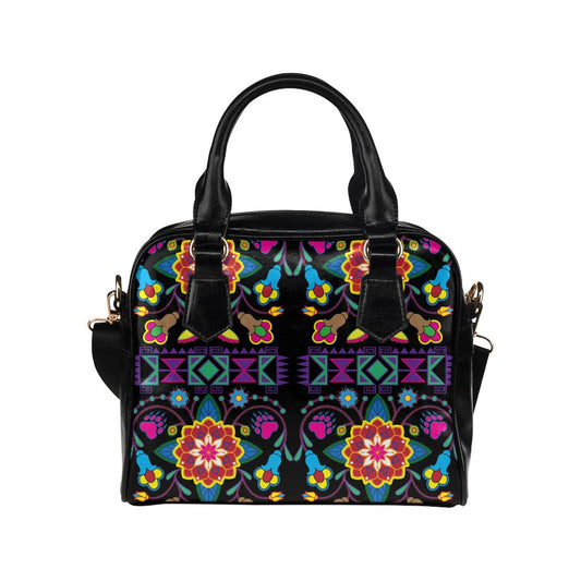 Geometric Floral Winter Shoulder Handbag