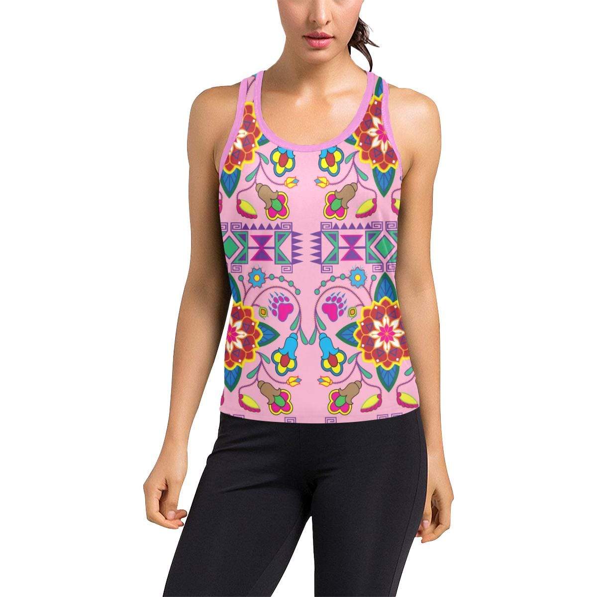 Geometric Floral Winter Racerback Tank Top