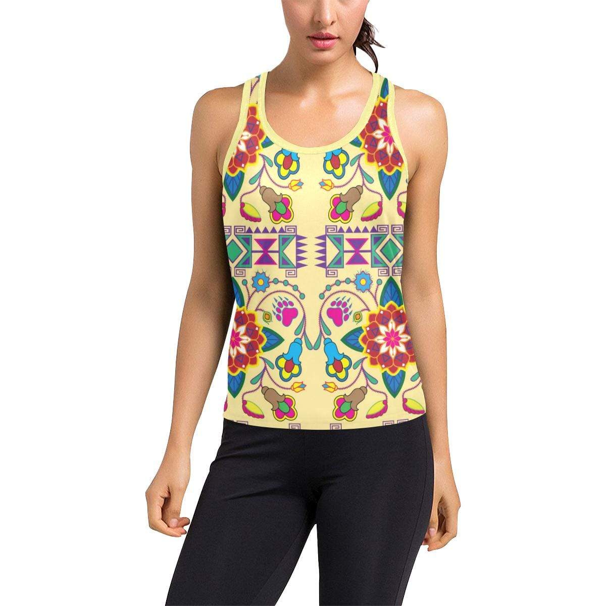 Geometric Floral Winter Racerback Tank Top