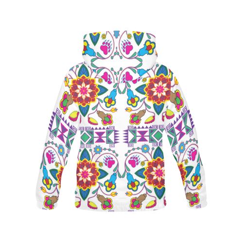 Geometric Floral Winter-White All Over Print Hoodie for Men (USA Size) (Model H13) All Over Print Hoodie for Men (H13) e-joyer 