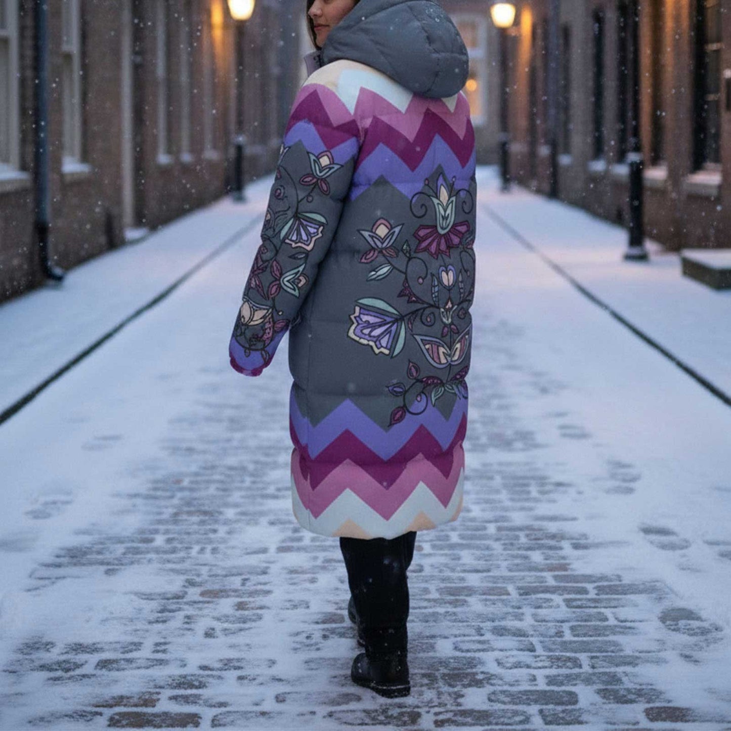 Moonlit Frost Unisex Long Down Jacket