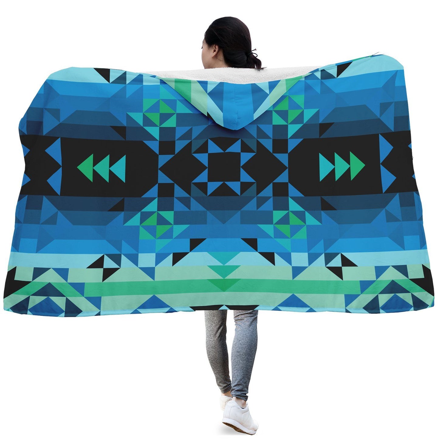 Geometric Star Hooded Blanket