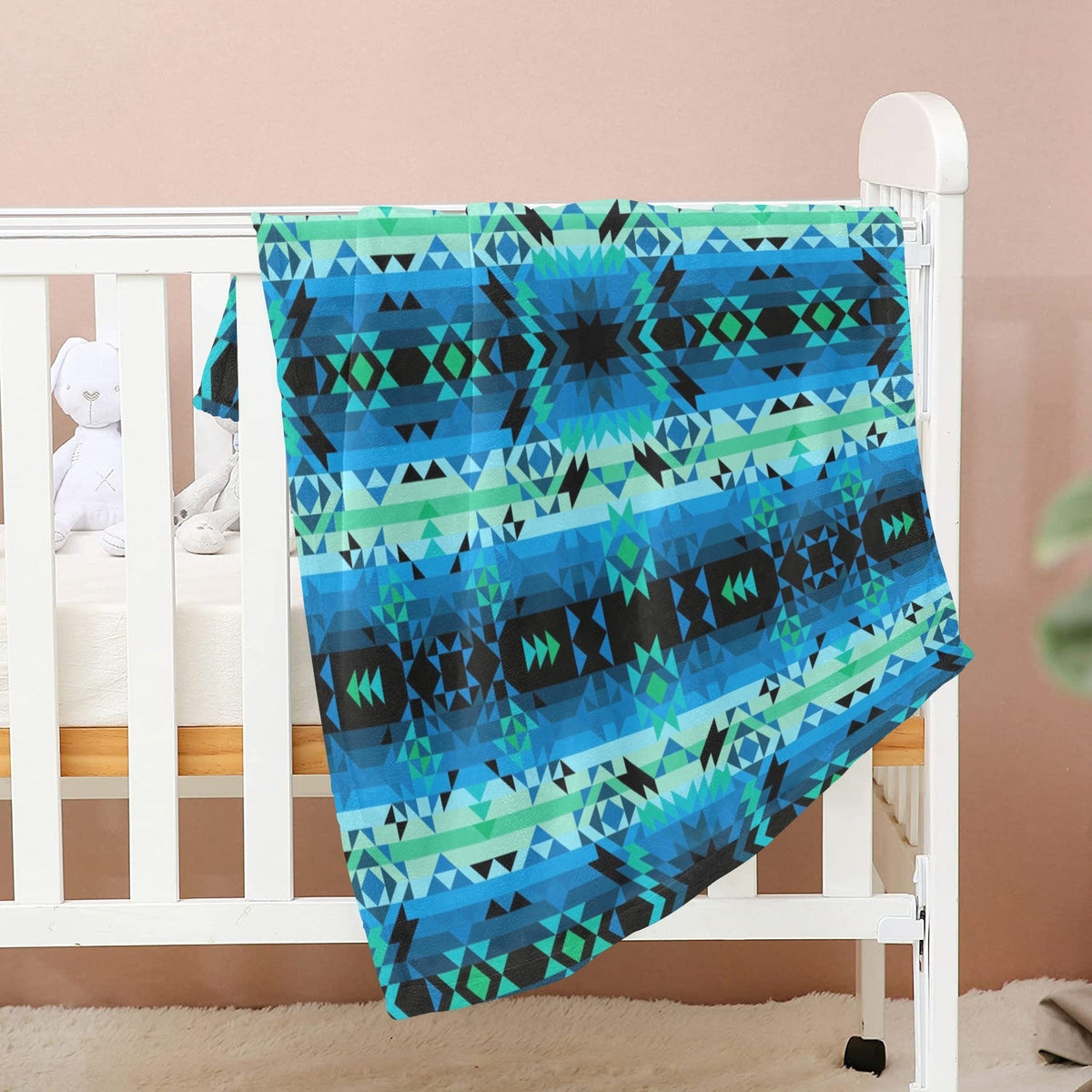 Green Star Large Baby Blanket by 49 Dzine (image 2)