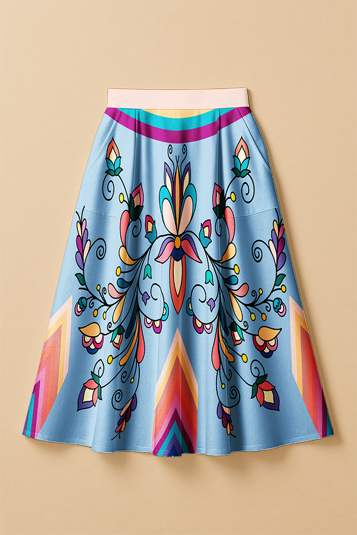 Guardian Petals Pastel Luxe Midi Skirt