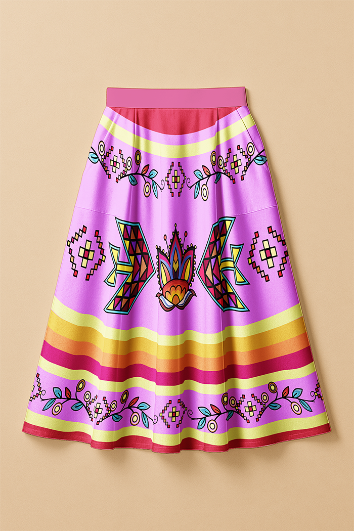Heart of the Pattern Bright Luxe Midi Skirt