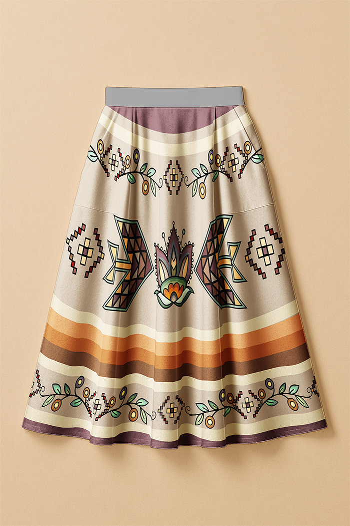 Heart of the Pattern Earthy Luxe Midi Skirt