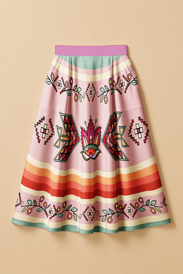 Heart of the Pattern Pastel Luxe Midi Skirt