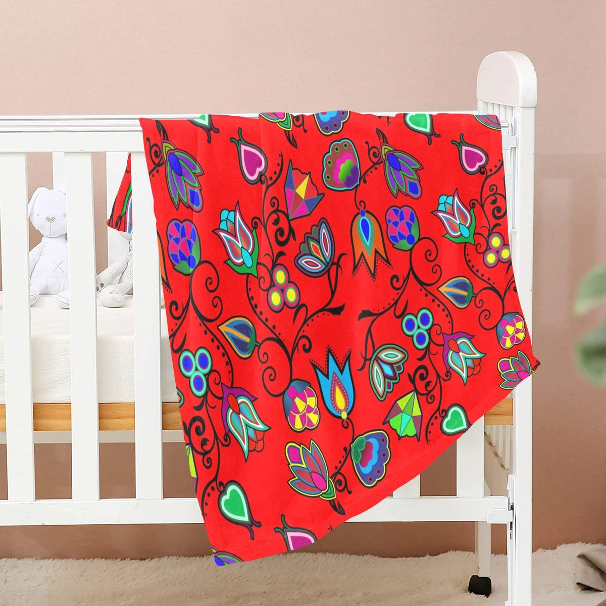 Indigenous Paisley Dahlia Large Baby Blanket by 49 Dzine (image 2)