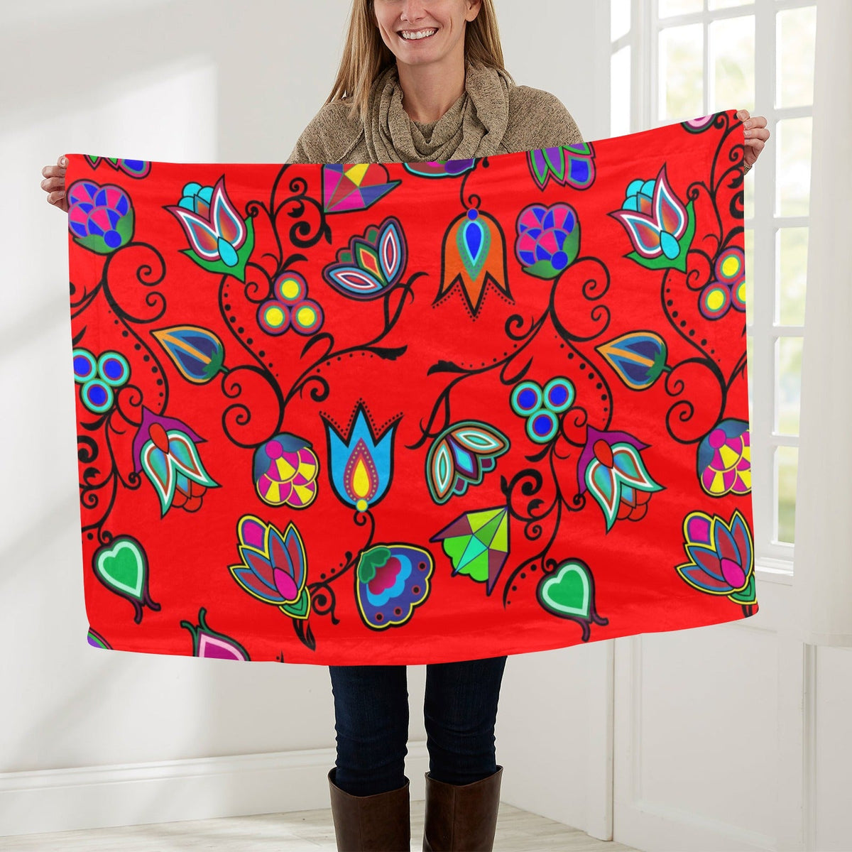 Indigenous Paisley Dahlia Small Baby Blanket by 49 Dzine