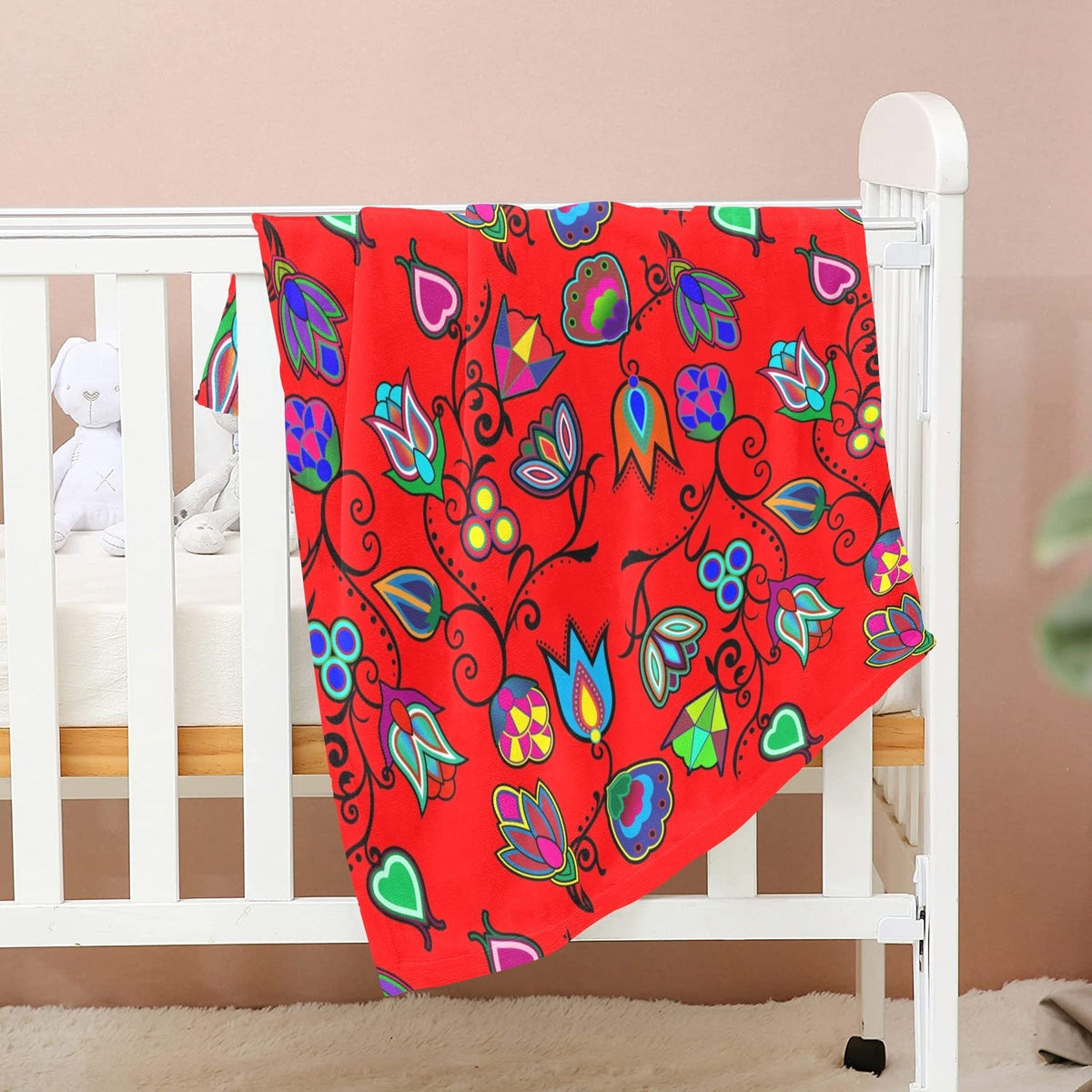Indigenous Paisley Dahlia Small Baby Blanket by 49 Dzine (image 2)