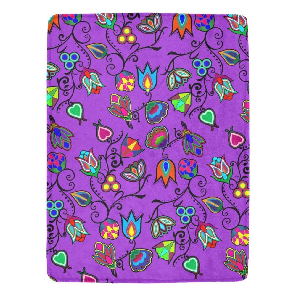 Indigenous Paisley Dark Orchid Ultra-Soft Micro Fleece Blanket 60"x80" Ultra-Soft Blanket 60''x80'' e-joyer 