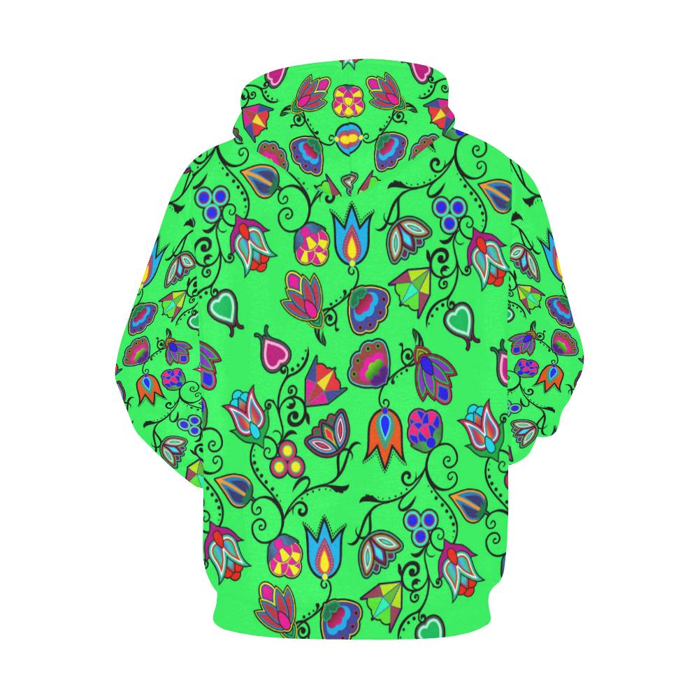 Indigenous Paisley - Green All Over Print Hoodie for Women (USA Size) (Model H13) All Over Print Hoodie for Women (H13) e-joyer 