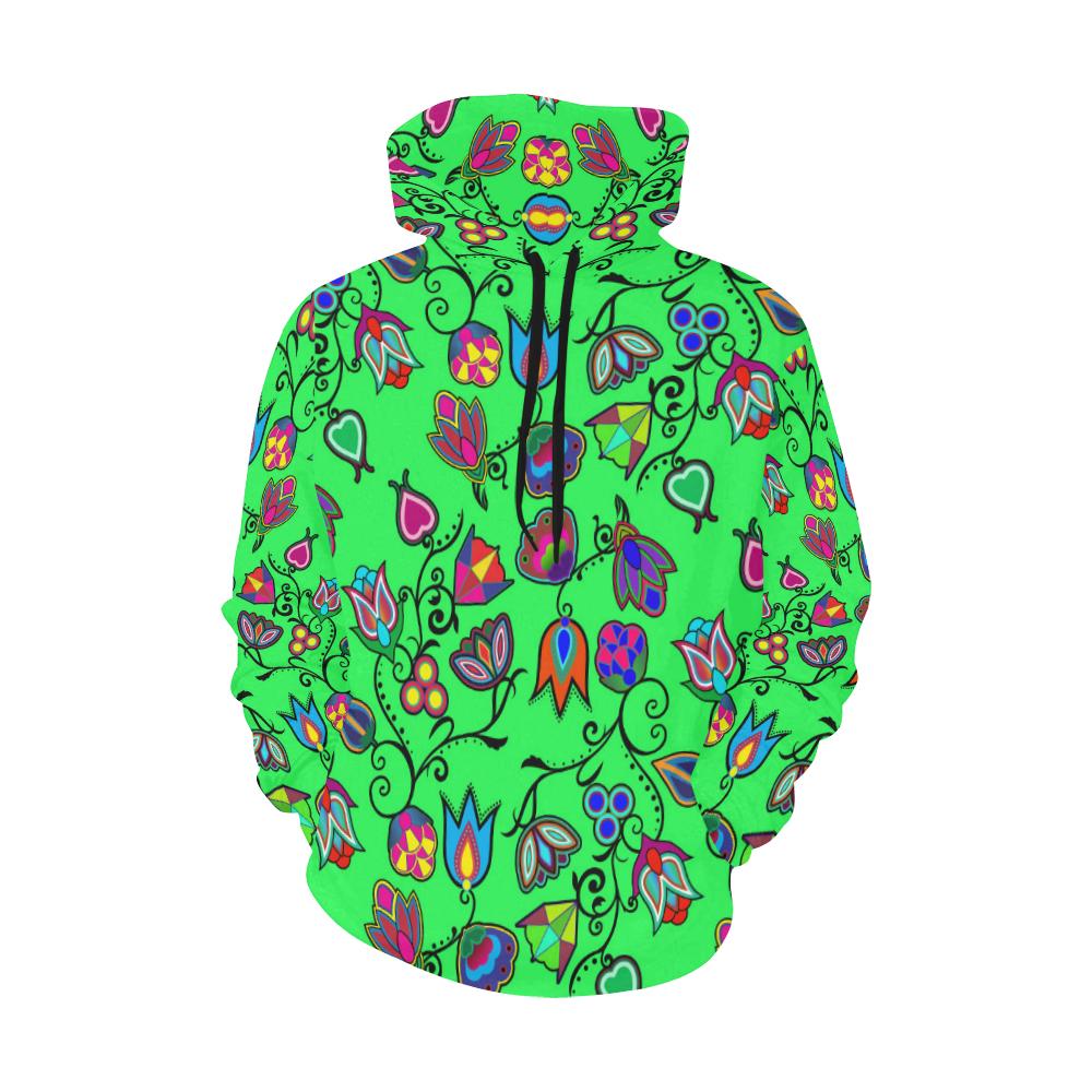 Indigenous Paisley - Green All Over Print Hoodie for Women (USA Size) (Model H13) All Over Print Hoodie for Women (H13) e-joyer 