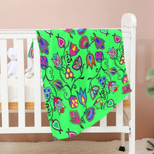 Load image into Gallery viewer, Indigenous Paisley Green Baby Blanket 30&quot;x40&quot; Baby Blanket 30&quot;x40&quot; e-joyer 
