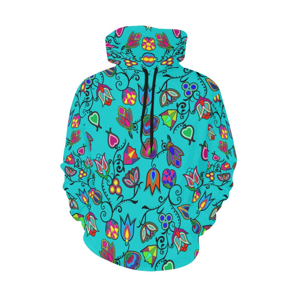 Indigenous Paisley - Sky All Over Print Hoodie for Women (USA Size) (Model H13) All Over Print Hoodie for Women (H13) e-joyer 