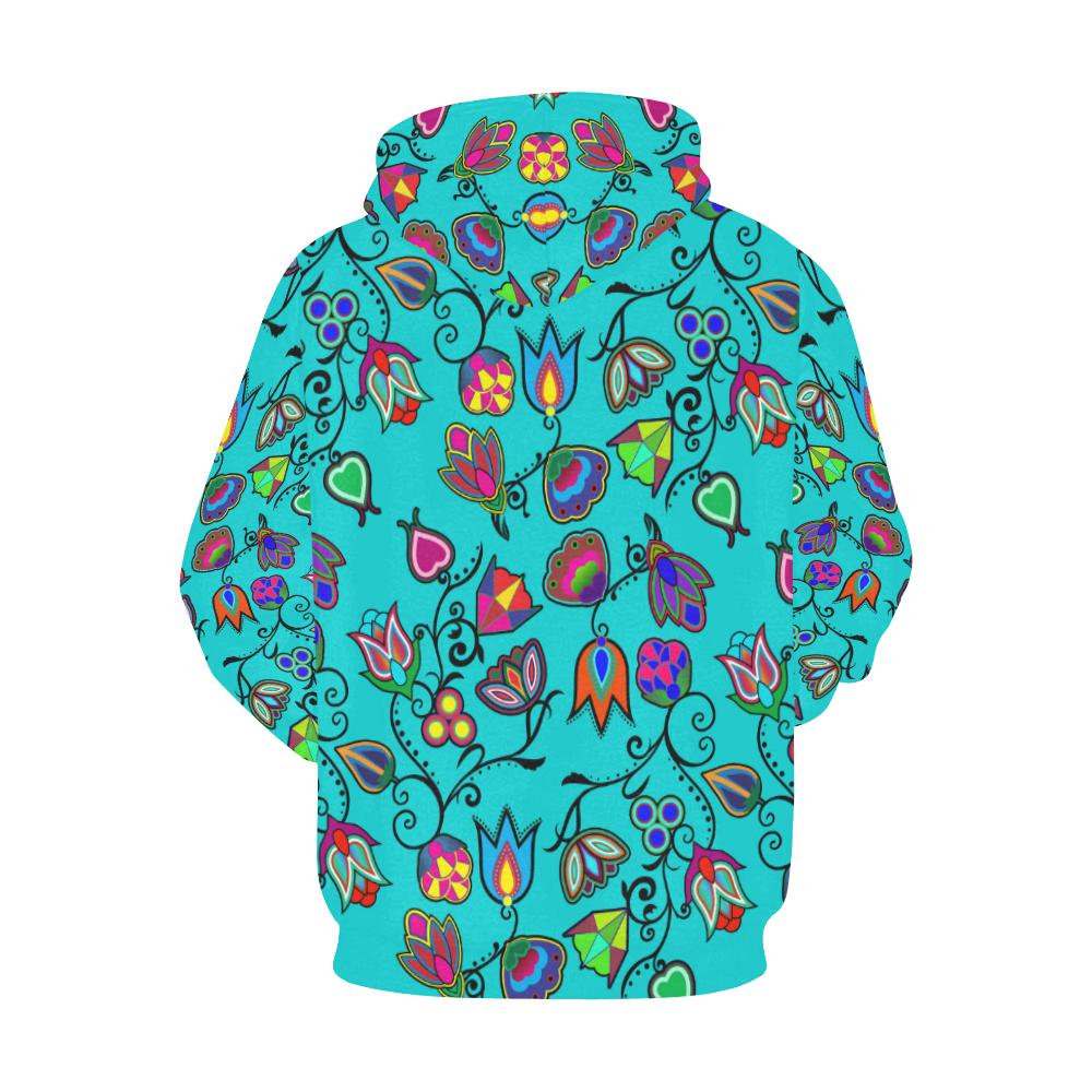 Indigenous Paisley - Sky All Over Print Hoodie for Women (USA Size) (Model H13) All Over Print Hoodie for Women (H13) e-joyer 