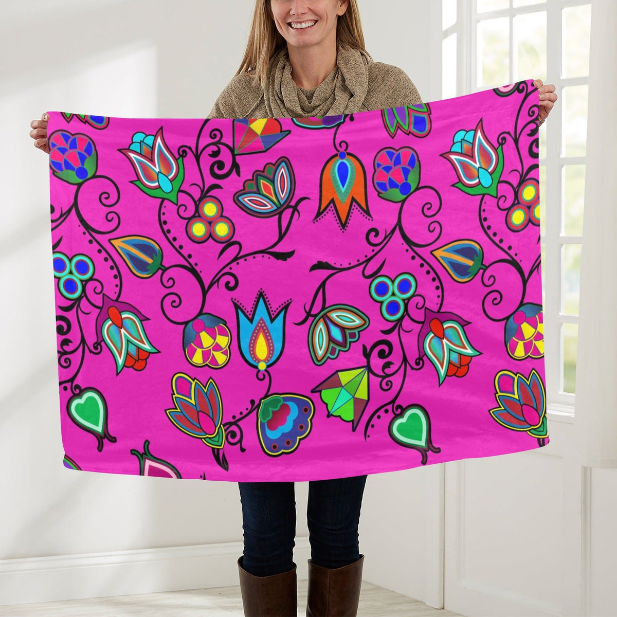 Indigenous Paisley Small Baby Blanket by 49 Dzine