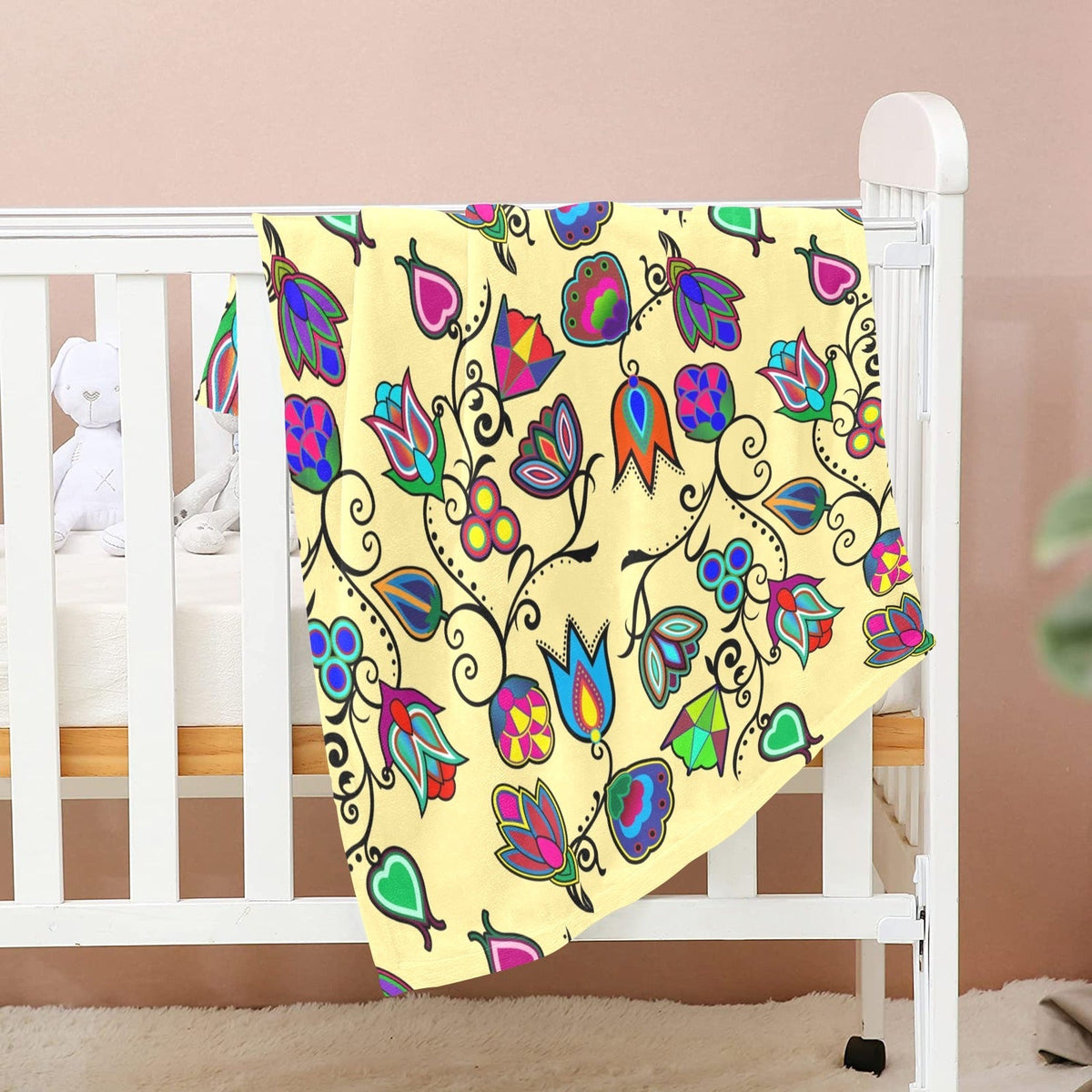 Indigenous Paisley Vanilla Small Baby Blanket by 49 Dzine (image 2)