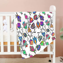 Load image into Gallery viewer, Indigenous Paisley White Baby Blanket 40&quot;x50&quot; Baby Blanket 40&quot;x50&quot; e-joyer 
