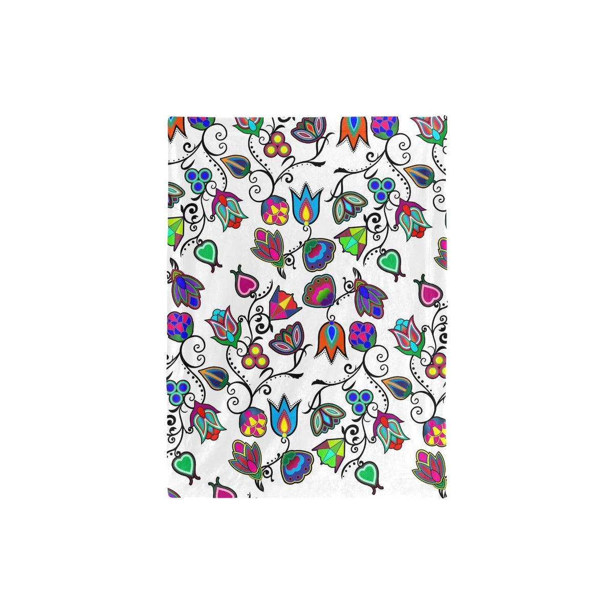 Indigenous Paisley White Small Baby Blanket by 49 Dzine (image 3)