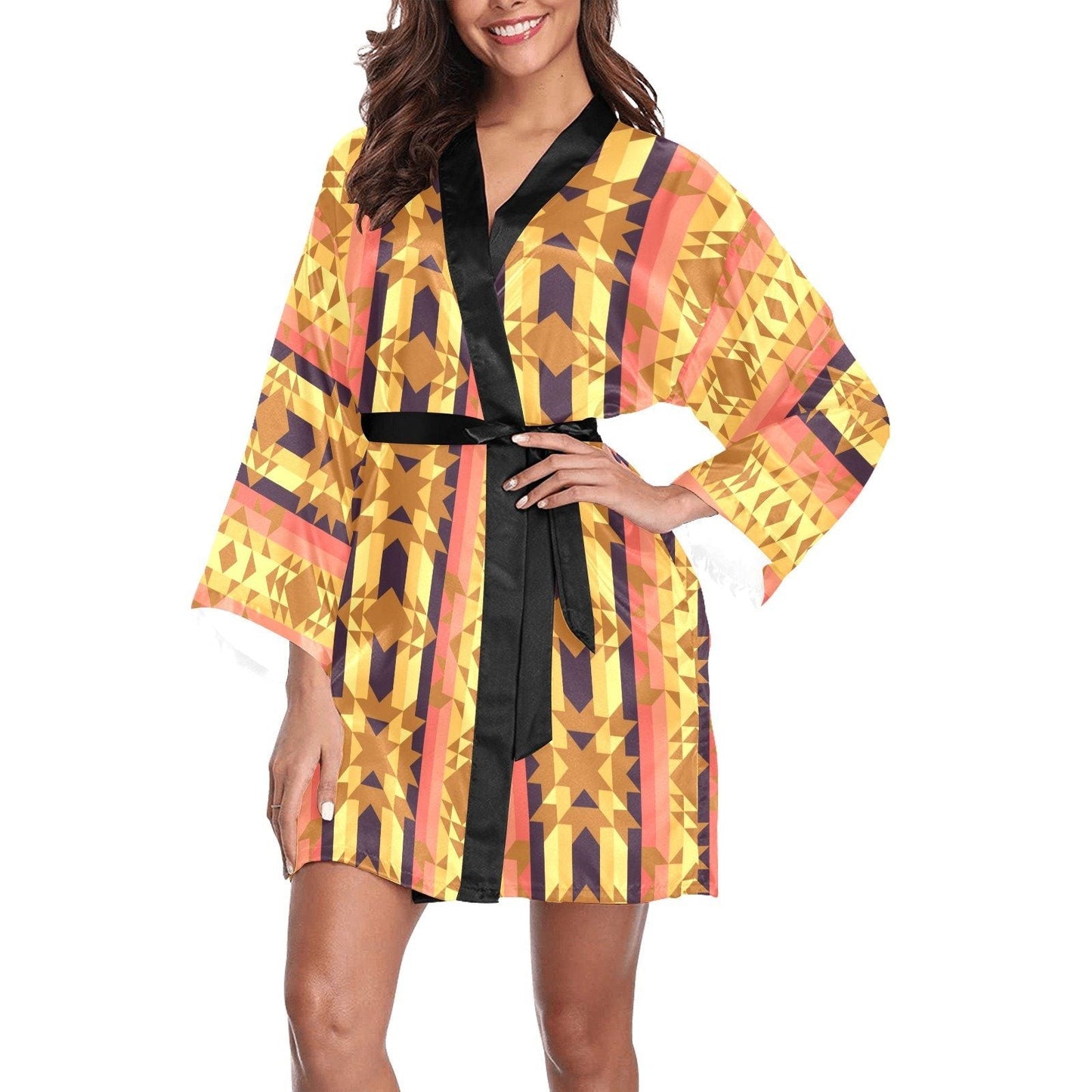 Infinite Sunset Long Sleeve Kimono Robe Long Sleeve Kimono Robe e-joyer 