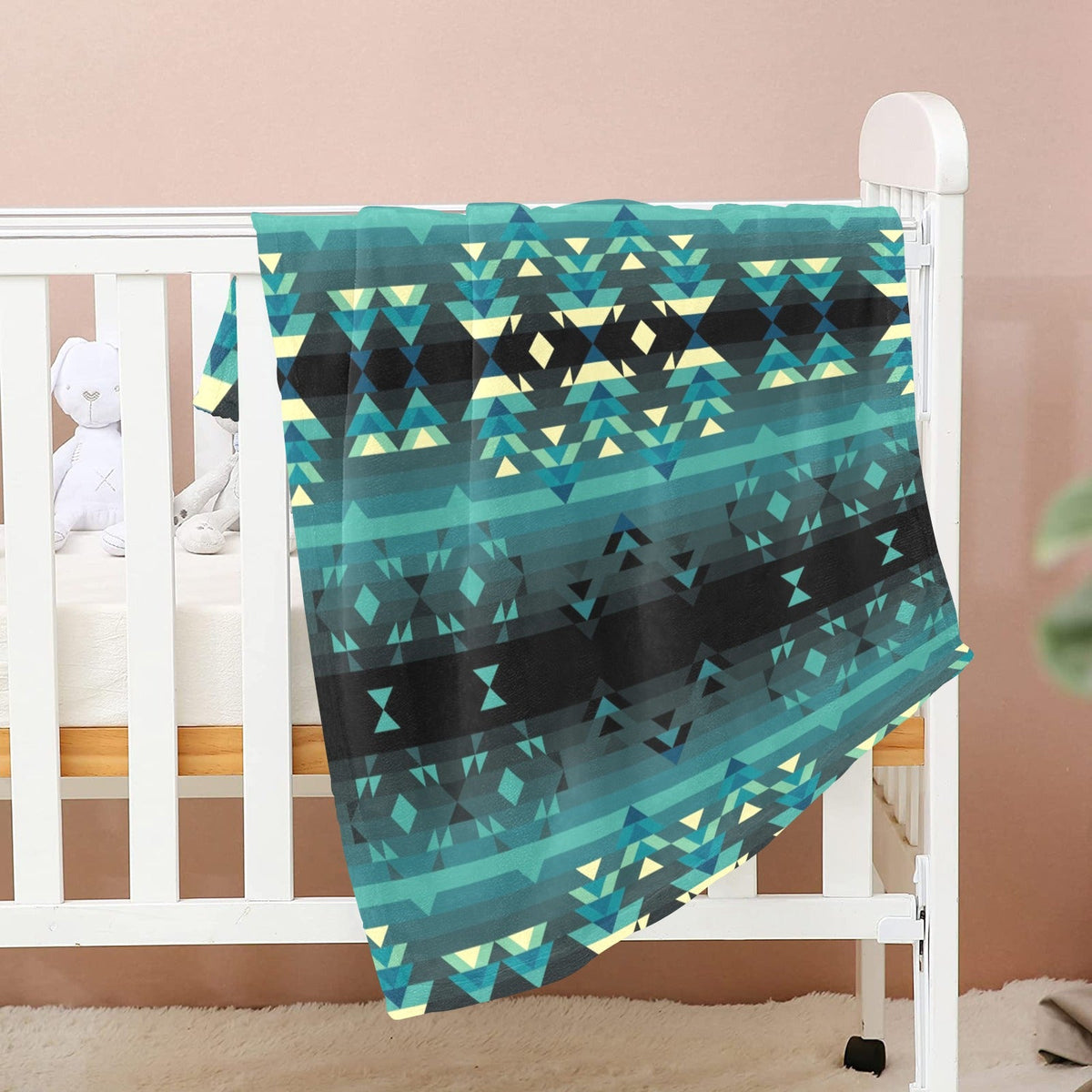 Inspire Green Large Baby Blanket by 49 Dzine (image 2)