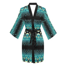 Load image into Gallery viewer, Inspire Green Long Sleeve Kimono Robe Long Sleeve Kimono Robe e-joyer 
