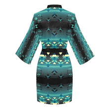 Load image into Gallery viewer, Inspire Green Long Sleeve Kimono Robe Long Sleeve Kimono Robe e-joyer 
