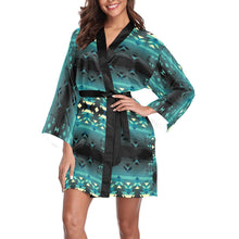 Load image into Gallery viewer, Inspire Green Long Sleeve Kimono Robe Long Sleeve Kimono Robe e-joyer 
