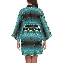 Load image into Gallery viewer, Inspire Green Long Sleeve Kimono Robe Long Sleeve Kimono Robe e-joyer 
