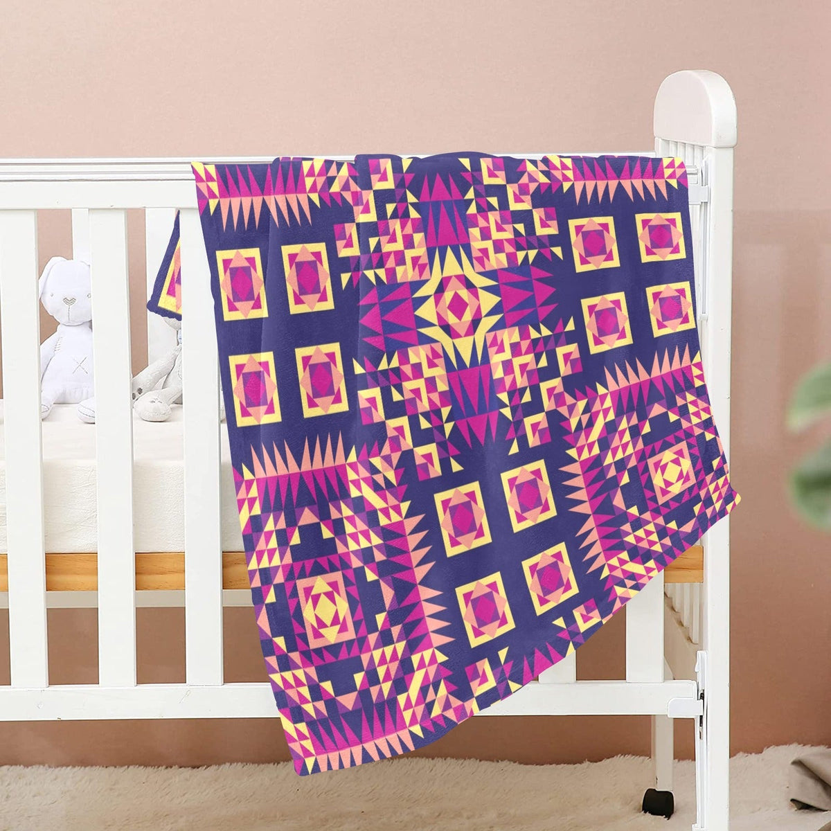 Kaleidoscope Bleu Large Baby Blanket by 49 Dzine (image 2)