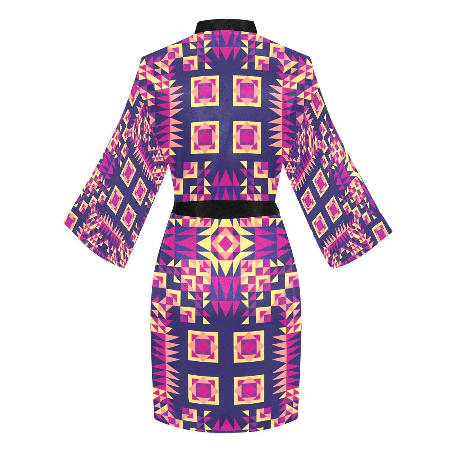 Kaleidoscope Bleu Long Sleeve Kimono Robe Long Sleeve Kimono Robe e-joyer 