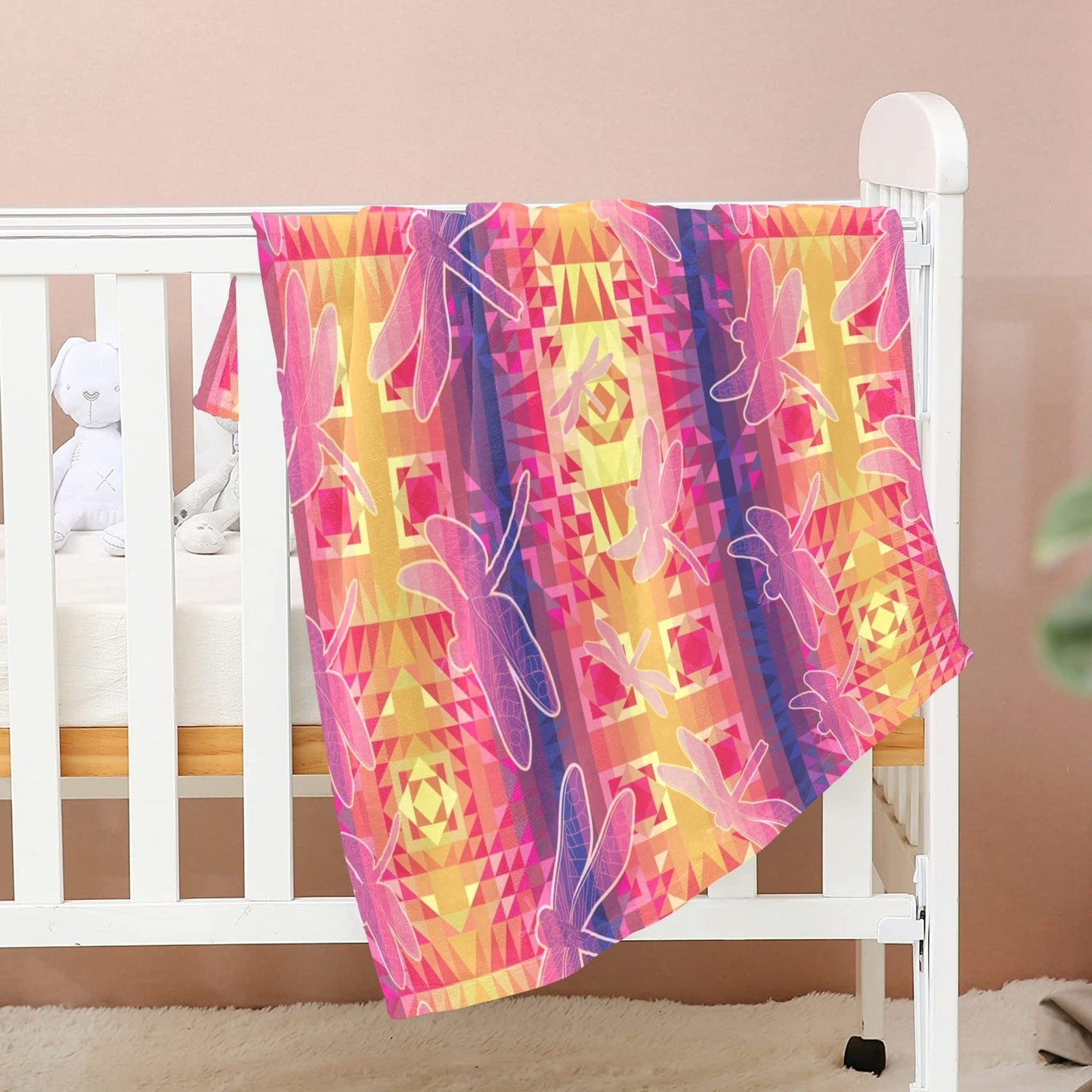 Kaleidoscope Dragonfly Baby Blanket 40"x50" Baby Blanket 40"x50" e-joyer 