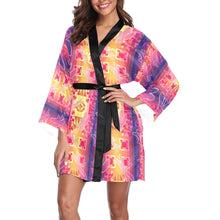 Load image into Gallery viewer, Kaleidoscope Dragonfly Long Sleeve Kimono Robe Long Sleeve Kimono Robe e-joyer 
