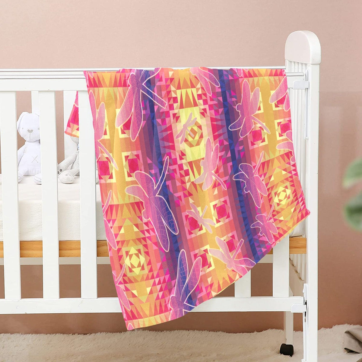 Kaleidoscope Dragonfly Small Baby Blanket by 49 Dzine (image 2)