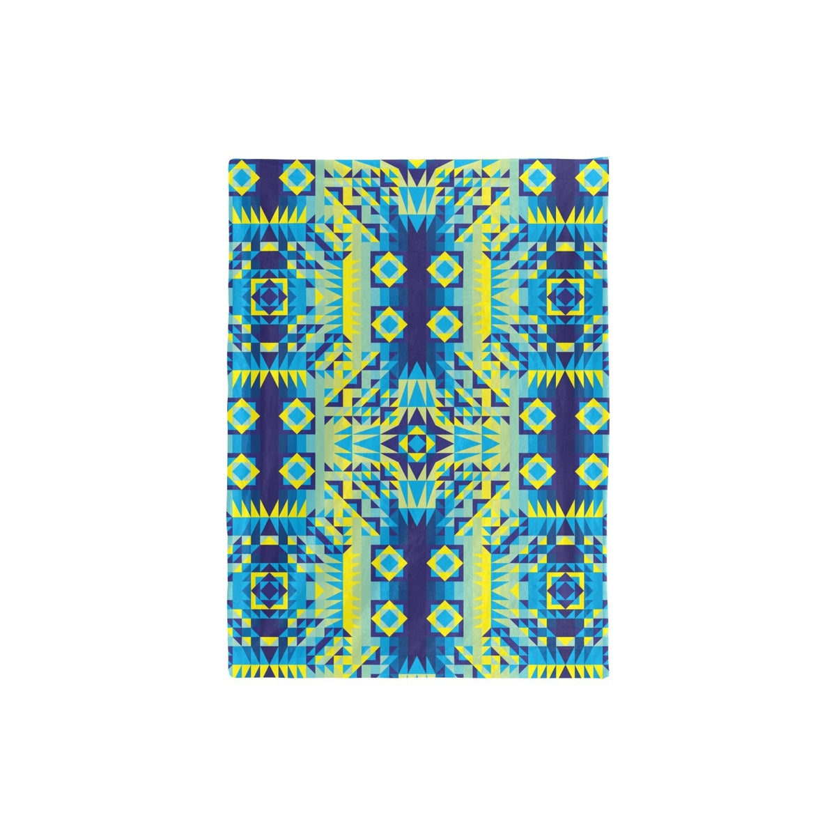 Kaleidoscope Jaune Bleu Small Baby Blanket by 49 Dzine (image 3)
