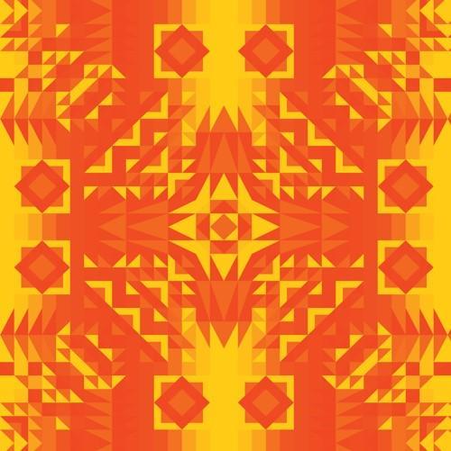 Kaleidoscope Orange Cotton Poplin Fabric By the Yard Fabric NBprintex 