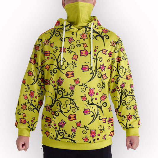 Floral Star Hoodie With Half Balaclava
