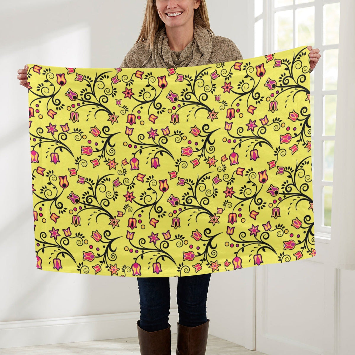 Key Lime Star Small Baby Blanket by 49 Dzine